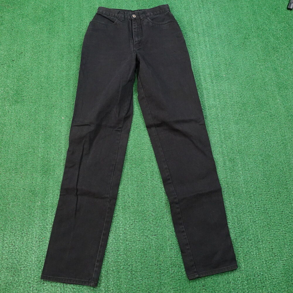 VINTAGE LAWMAN WESTERN BLACK DENIM JEANS‎ WOMENS SZ 7 (26X35) **READ**